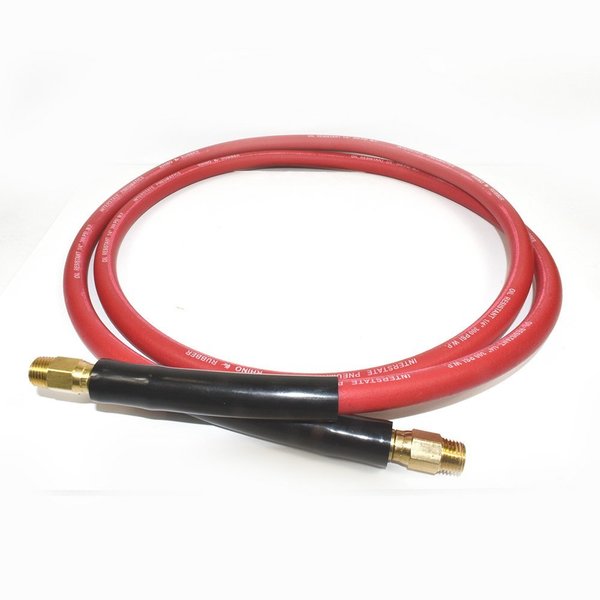 Interstate Pneumatics Red Rubber Hose 1/4 Inch x 6 feet 300 PSI 4:1 Safety Factor HA44-06EBS